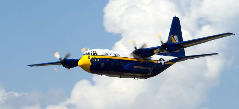 U.S. Navy Flight Demonstration Squadron, the Blue Angels, C-130, affectionately known as Fat Albert