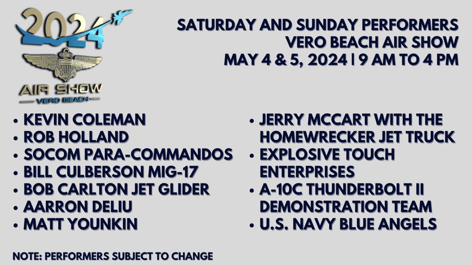Vero Beach Air Show May 3 5, 2024